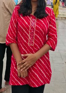 Rose Pink Colour Short Kurti