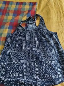 Ginger Navy Geometric Print Tank Top