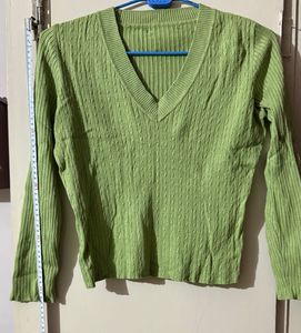 Light green V neck sweater