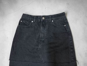 Black Denim Mini Skirt