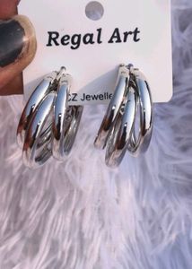 Korean Earrings Studs Golden And Silver Colour