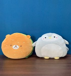 Cute Plushie Duo: Burger Bear &amp; Penguin