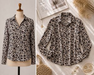 Chic Floral Print Button-Up Shirt