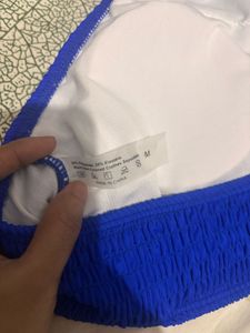 Vibrant Blue Textured Bikini Top