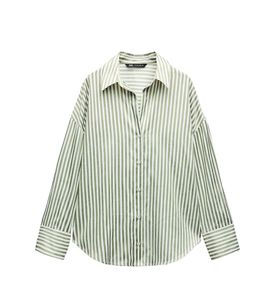 Zara Striped Oversized Poplin Shirt