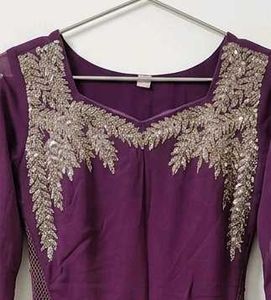 Embellished Purple Ethnic Gown