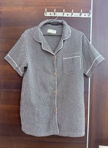 Cozy Gingham Pajama Shirt