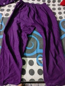 Purple Embroidered Kurta Set