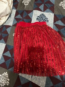 Sparkling Red Sequin Skirt