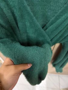 Emerald Green Fuzzy Wrap Top