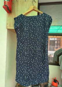 Mango Navy Blue Star Print Dress