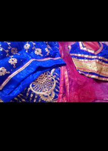 Blue &amp; Red Lehenga Choli Combo