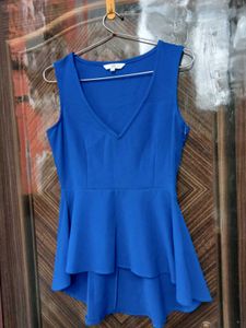 Stylish Blue Peplum Top