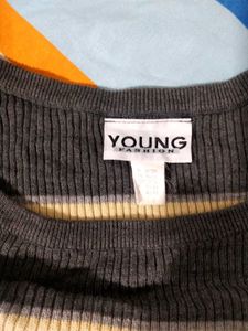 Striped Knit Topin