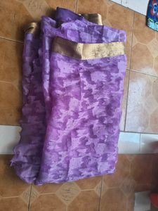 Purple Saree with Embellishments blauz