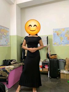 Sleek Black Cowl Neck Maxi Dress