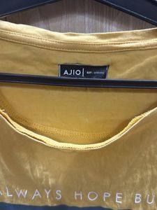 AJIO Yellow Graphic T-Shirt