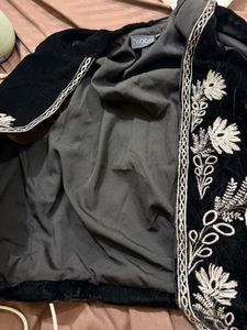 Embroidered Velvet Ethnic Vest