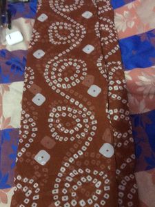 Brown Bandhani suit