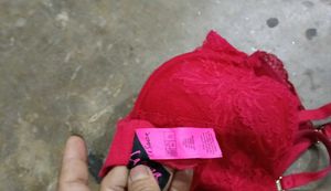 Red Lace Padded Bra