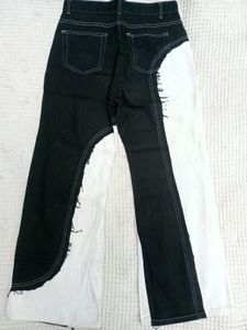 Two-Tone Wide Leg Jeans