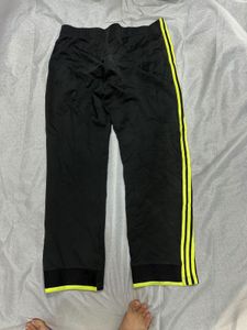 Adidas Authentic Black Track Pants (Neon Logo) 🔥