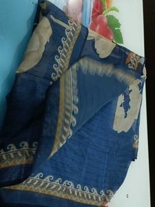 Boho Floral Print Blue Scarf