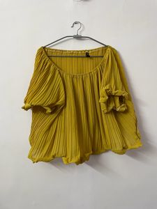 YELLOW RUFFLED TOP