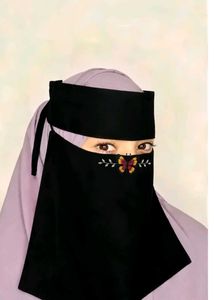 Embroidered Niqab with Butterfly Detail