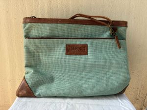 Stylish Teal Clutch with Leather Accents