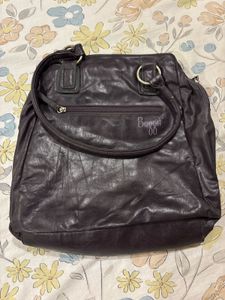 Dark Burgundy  Leather Handbag from Baggie