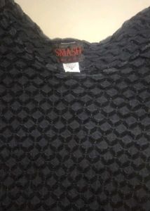 Black textured long sleeve top