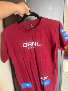 Men's Graphic Print Red T-Shirt
