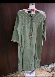 Elegant Sage Green Kurta Set with Dupatta