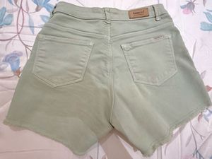 Light Green Denim Shorts