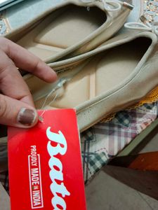 Bata Gold Ballerina Flats