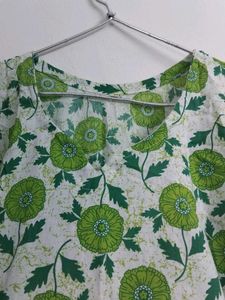 Vibrant Green Floral Kurta