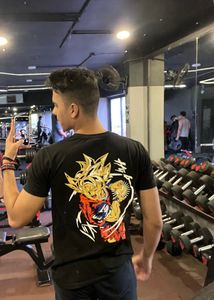 Men Back Print Trending Cotton Tshirt Goku Print L Size