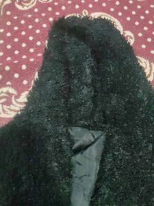 Black Faux Fur Toggle Vest