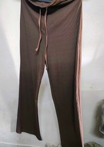 Brown Ribbed Wide-Leg Pants 🤎