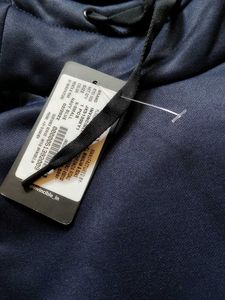 Men Navy Blue Polyester Hoody