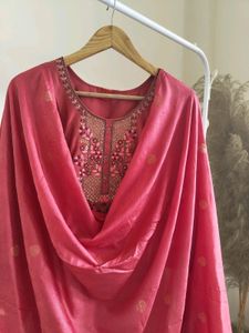 Coral Embroidered Salwar Kameez