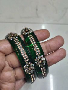 Beautiful Green Enamel Bangles
