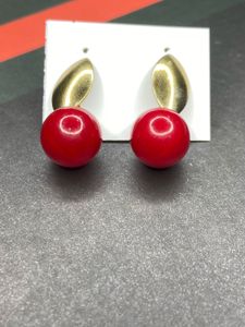 Red &amp; Gold Cherry Drop Earrings