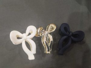Set of 3 Bow Hair Claw Clips