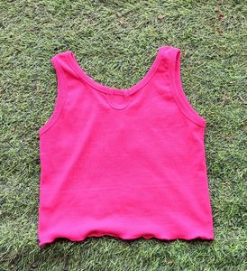 Vibrant Pink Ribbed Tank Top