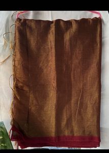Brand New Brown & Red tissue  Saree