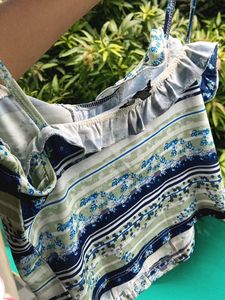 Patchwork Floral Print Corset Top