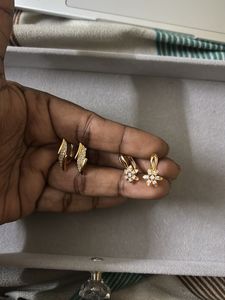 Sparkling Gold Anti tarnish Earrings Set