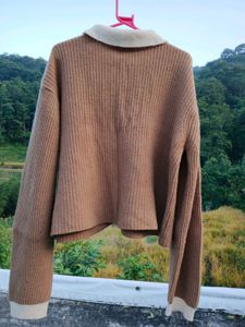 Cozy Knit Cardigan with Peter Pan Collar
